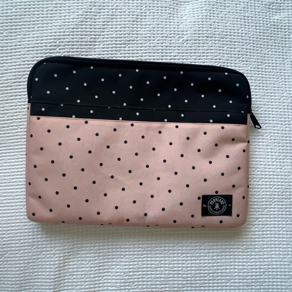 Pink and Black Polka Dot Laptop Sleeve💕